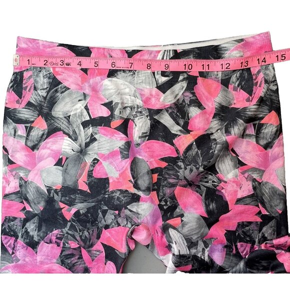 No Boundaries - Grey, Pink All Over Floral Print Leggings L - Picture 7 of 10